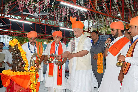 Lt Governor Manoj Sinha flags off the first batch of Amarnath Yatra pilgrims